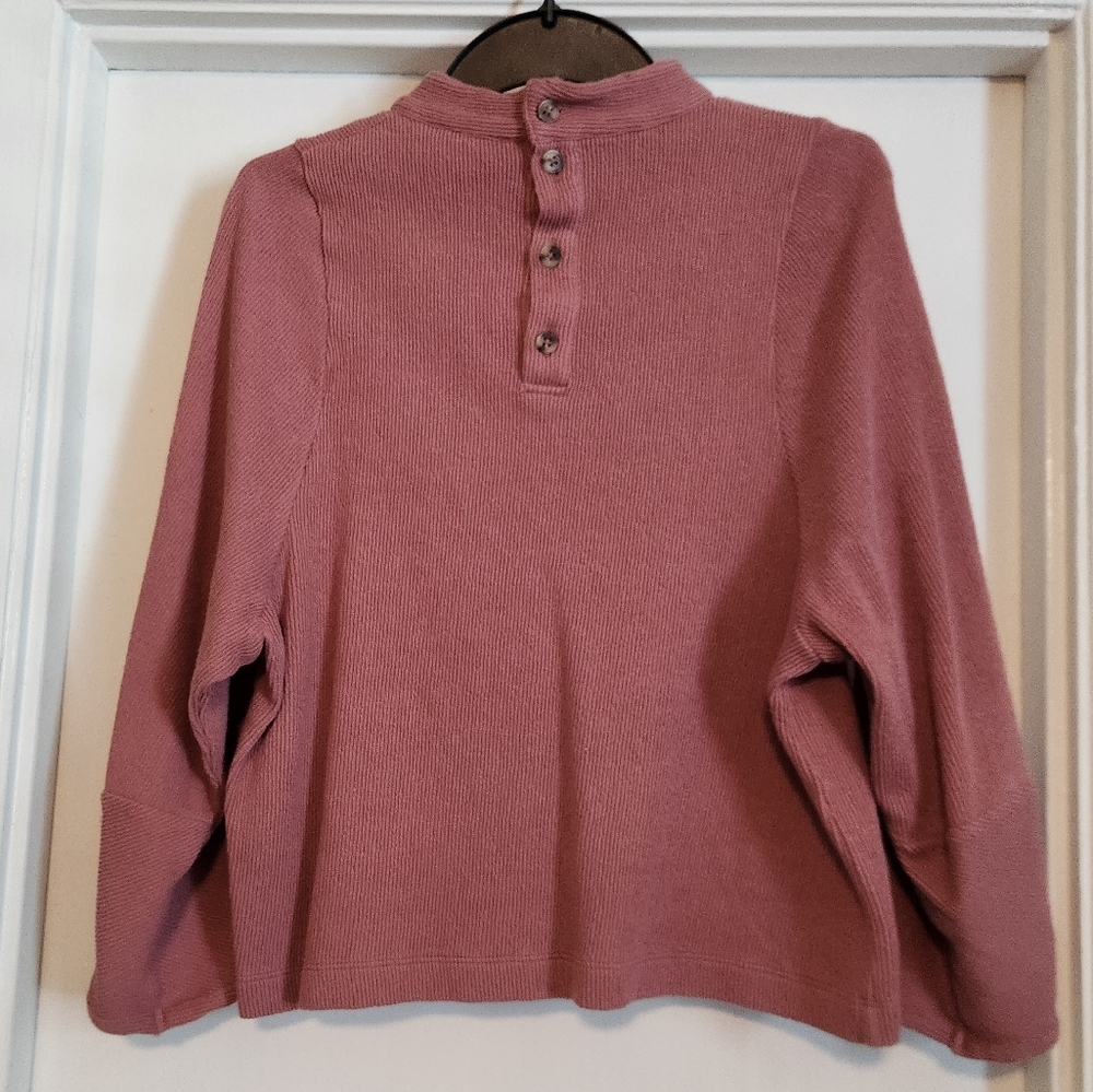Madewell Texture & Thread Button-Back Mockneck Top - Picture 2 of 5